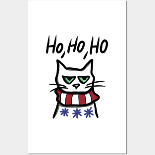 Angry Cat in Christmas Posters and Art